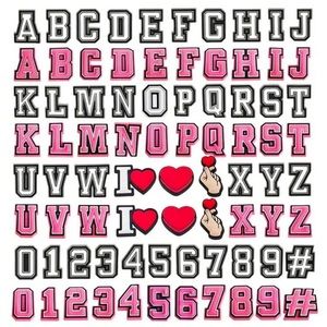 1 Set Alphabet/Number Croc Charms (Pink or‎ White)